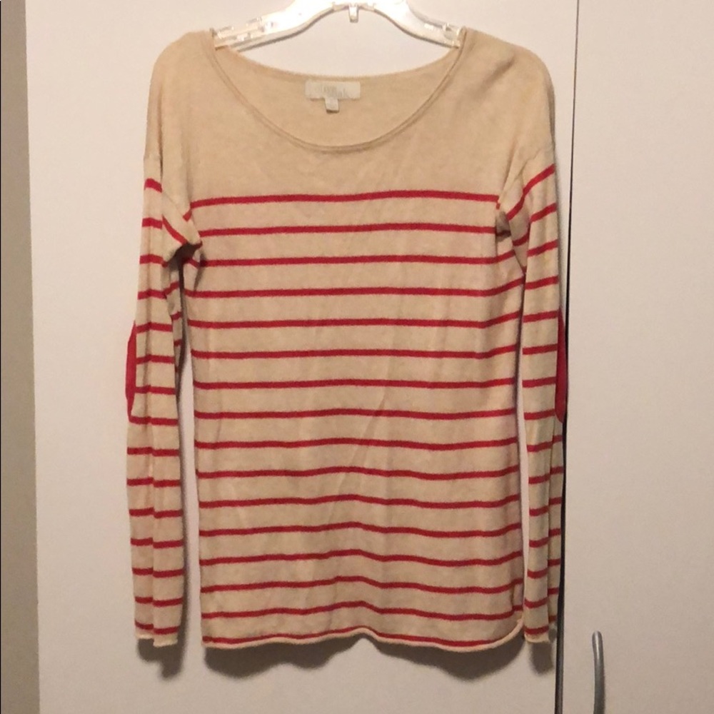 Light red and cream striped shirt